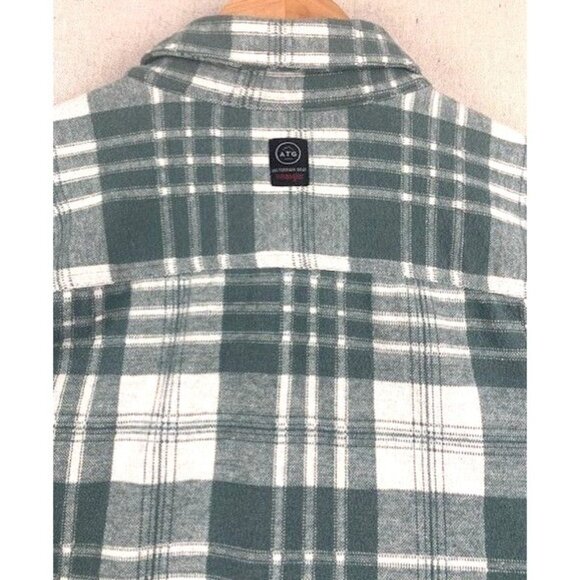 ATG Wrangler Men's 2XT Green & White Plaid Flannel Long Sleeve Regular Fit - Picture 10 of 12